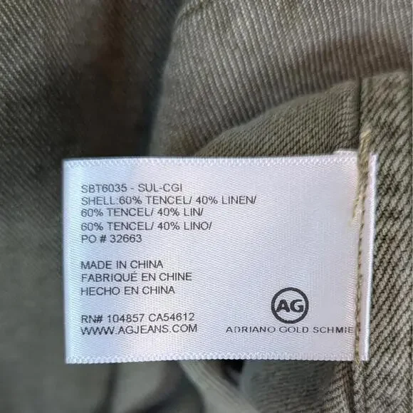 AG jeans heavyweight linen blend oversized shirt dress - Picture 7 of 7